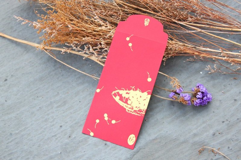 Red Envelop/Gold Stamping in longans/Medium Size - Chinese New Year - Paper Red