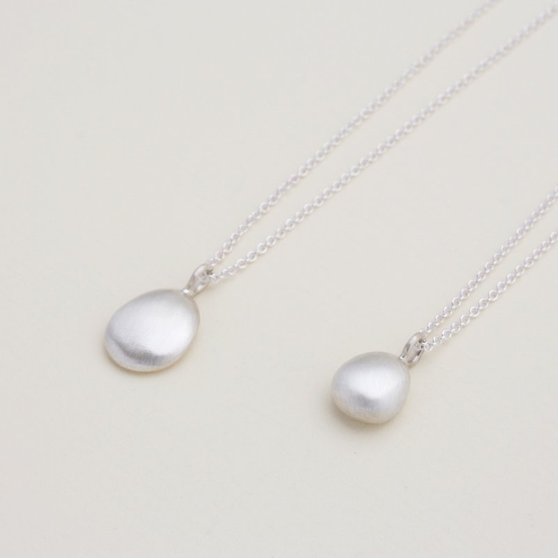 Egg of Happiness Necklace - Necklaces - Sterling Silver Gray