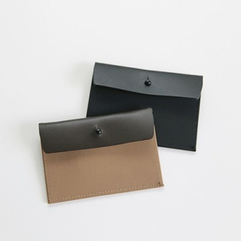 Korea ithinkso card holder clips dual material ENVELOPE CARD POCKET-Camelbeige - กระเป๋าสตางค์ - วัสดุอื่นๆ 