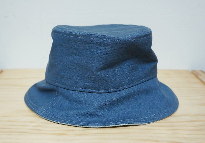 ☚ 好隨興 _ 牛仔漁夫帽 _ 雙色丹寧 ☛ - 帽子 - その他の素材 ブルー