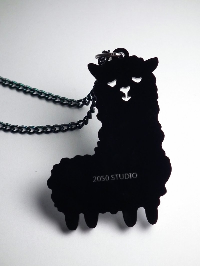 Lectra Duck▲Grass Mud Horse▲Necklace/Key Ring - Necklaces - Plastic Black