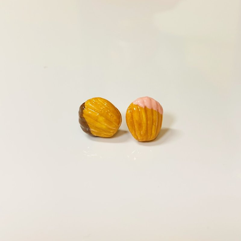 mini madeleine earrings set (two sets) (can be changed to Clip-On) - Earrings & Clip-ons - Clay Multicolor
