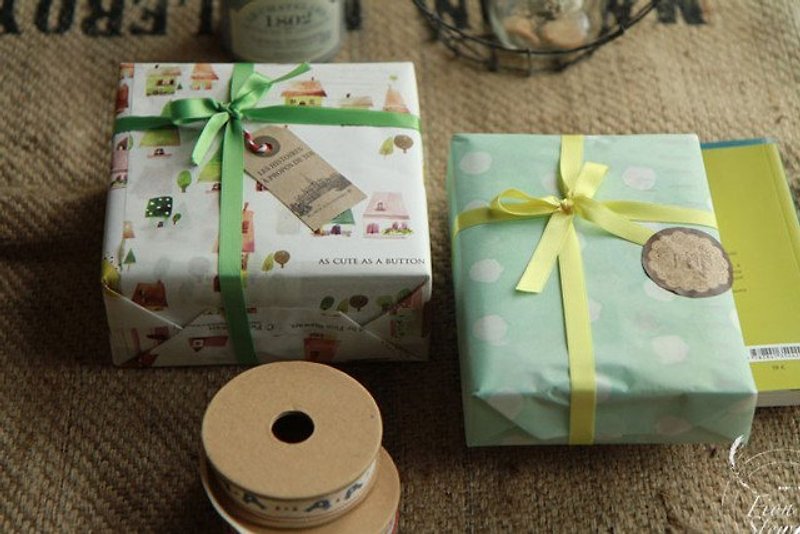 包裝紙-綠色小房子 - 木工/竹藝/紙雕 - 紙 綠色