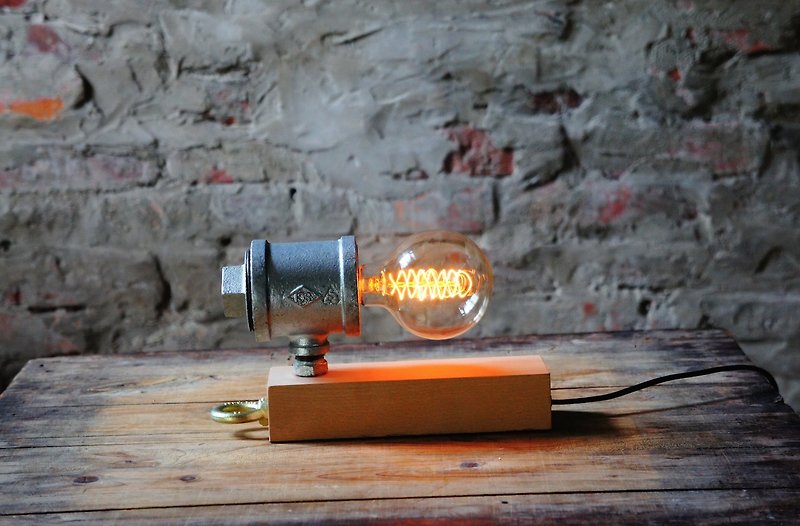 Edison-industry   觸摸式燈具-愛迪生工業/免費刻字 設計款10 - 燈具/燈飾 - 木頭 咖啡色