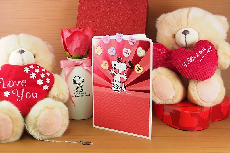 Bring your valentine smile degree | US Valentine card love heart love | - การ์ด/โปสการ์ด - กระดาษ สีแดง