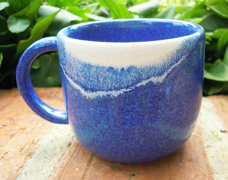 mini『浪花朵朵杯』 - Mugs - Other Materials Blue