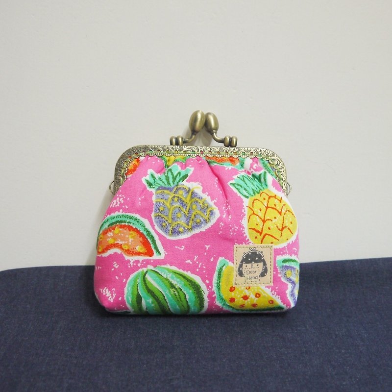 Mouth gold package + enjoy fruit + - Coin Purses - Other Materials Pink
