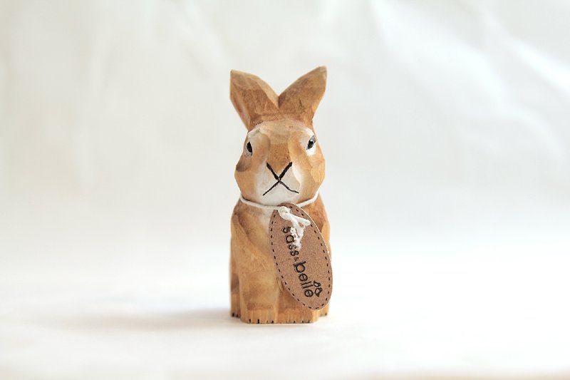 SUSS-British Retro Handmade Wood Carving Pencil Sharpener / Sharpener (Cute Bunny Shape) - Pencil Sharpeners - Wood Brown