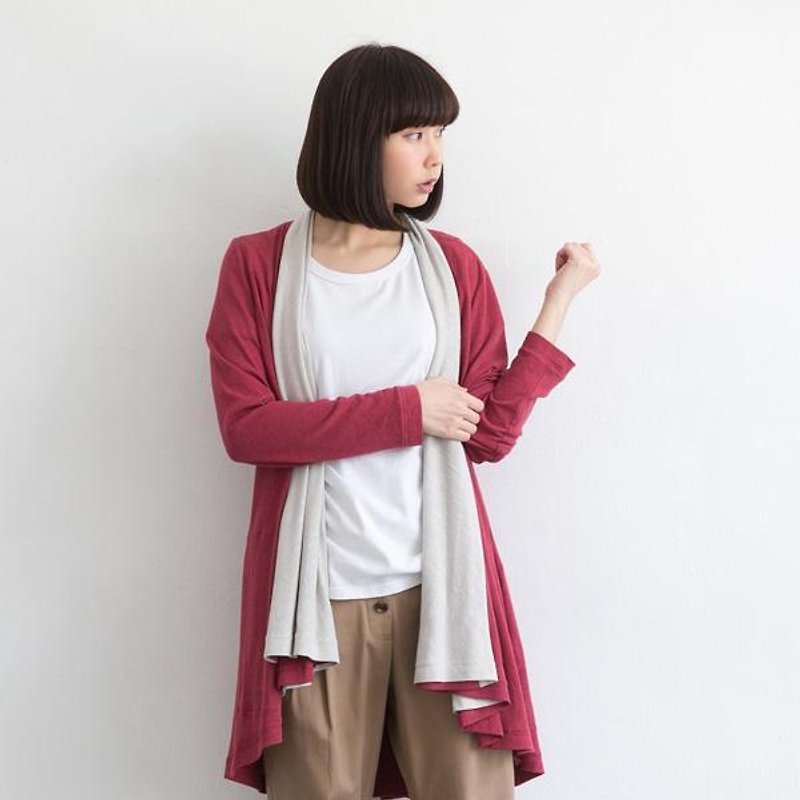 [Children] Xu Xu organic cotton slub drape jacket hit the color - red - Women's Casual & Functional Jackets - Other Materials Red