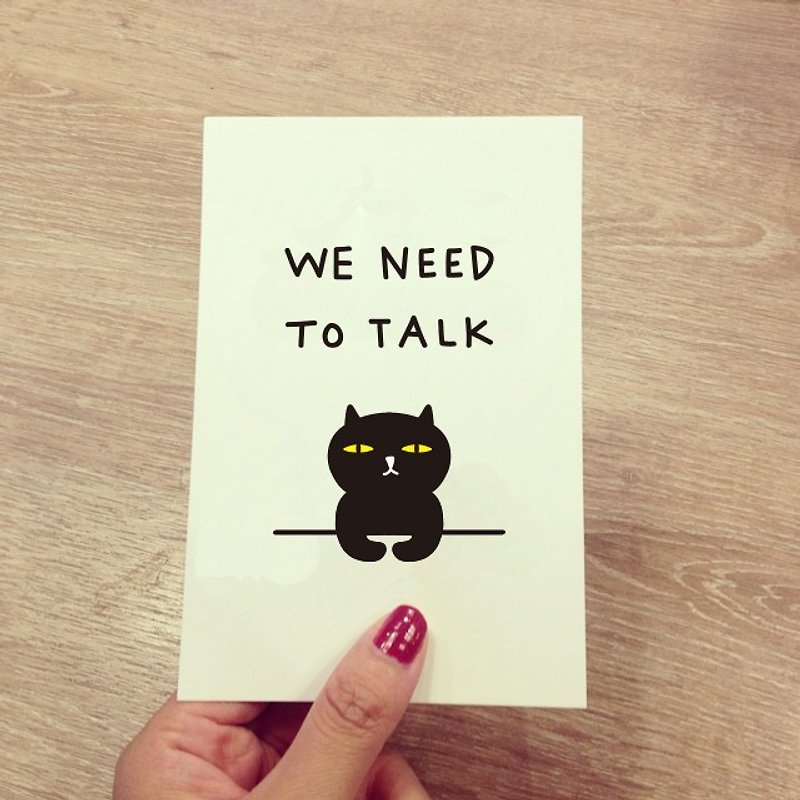 กระดาษ การ์ด/โปสการ์ด สีดำ - Badkitty - We Need To Talk Postcard