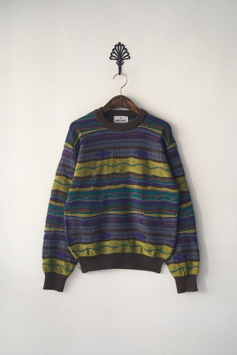 Banana Flyin’ ｜韓國製 復古著 立體織紋 圖案毛衣｜ - 女裝毛衣/針織衫 - 其他材質 