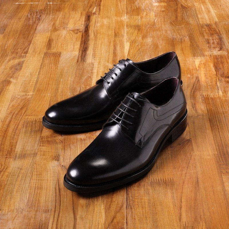 Vanger elegant beauty ‧ minimalist style Derby shoes Va140 gentleman black - Men's Oxford Shoes - Genuine Leather Black