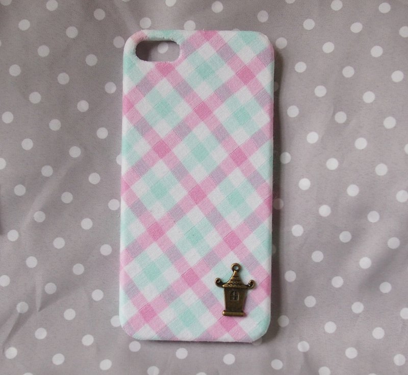 Fabric Bowknot Pink Blue Plaid Protective Case Phone Case Samsung Galaxy Note 3 Note 2 Note J S4 S3 mini Sony Xperia C Z1 Z - เคส/ซองมือถือ - วัสดุอื่นๆ ขาว