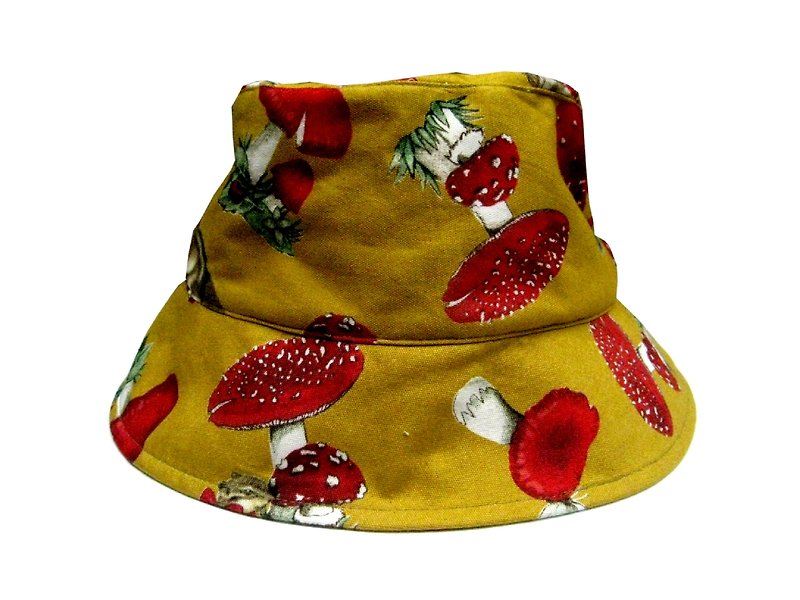 MaryWil百搭漁夫帽-黃蘑菇 - หมวก - วัสดุอื่นๆ สีเหลือง