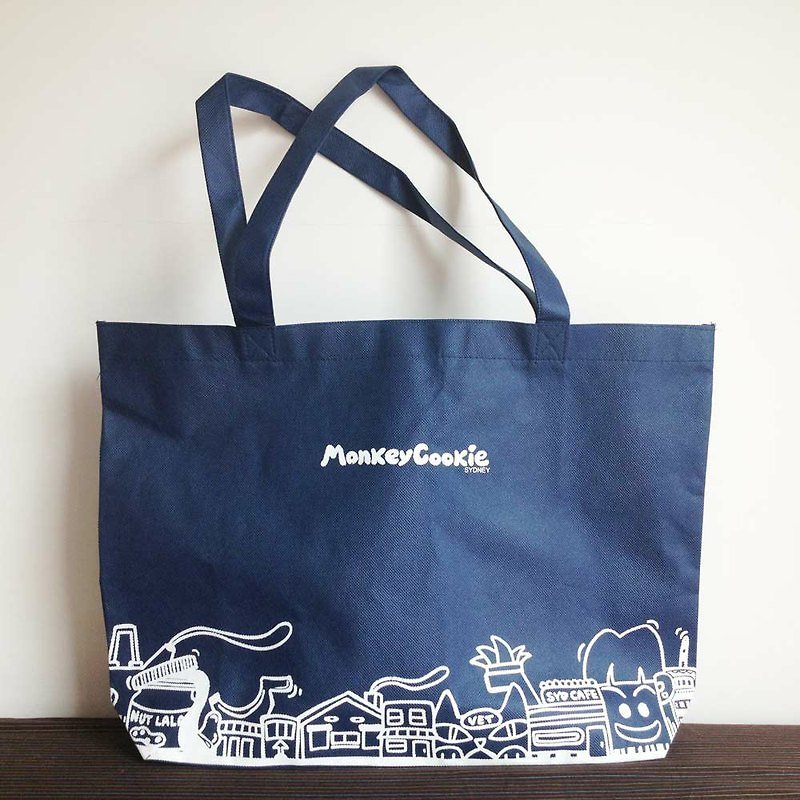 Reusable Shopping Bag City Musical Life Series Dark Blue with a badge - Other - Other Materials Blue