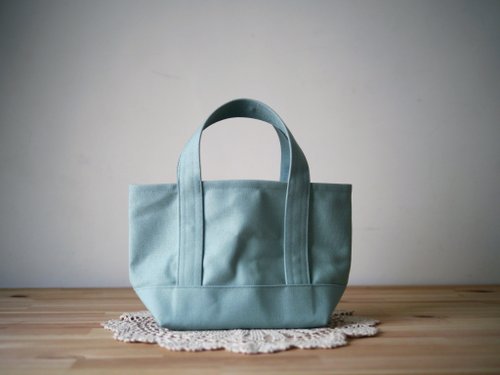 ミントグリーントートバッグ グリーンのx湖-lakeクラシックトートバッグSsizeミントグリーンのx