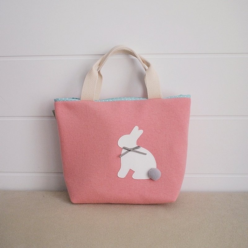 hairmo. Grass rabbit out of the bag / lunch bags zipper section (orange) - Handbags & Totes - Other Materials Pink