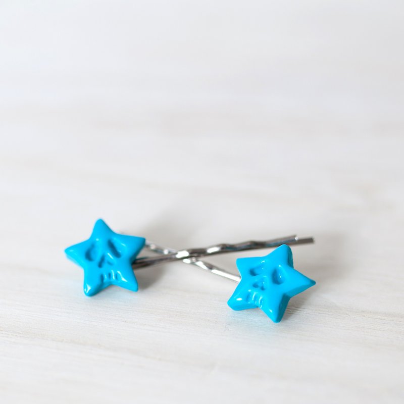 ◈ skeleton 髗 may fall from the sky the stars hairpin - Hair Accessories - Plastic Blue