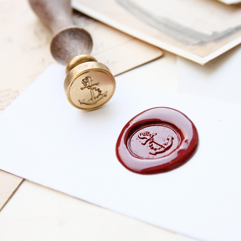 Sealing Wax Stamp Set w/a wax- Anchor - Stamps & Stamp Pads - Other Metals 