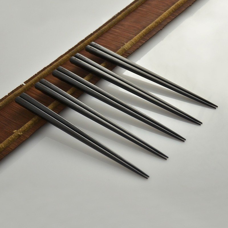 dipper handmade natural ebony lacquer chopsticks group 23.5cm (five pairs in) - ตะเกียบ - ไม้ 
