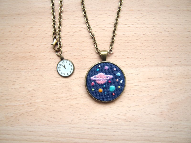 §小宇宙§ 手工刺繡項鍊 - 項鍊 - 繡線 藍色