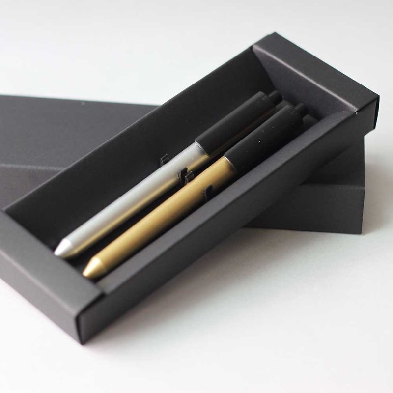 PREMEC | NEXスイスのインクペン金と銀のペン黒気質のギフトボックス - 油性・ゲルインクボールペン - プラスチック ゴールド