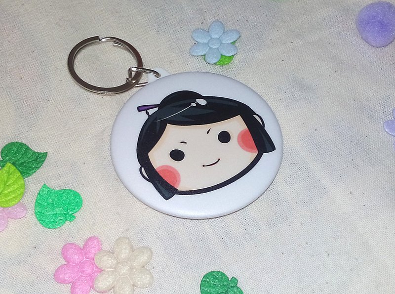 [Nou Ji] Mirror key ring + badge [two entries] - ที่ห้อยกุญแจ - พลาสติก ขาว