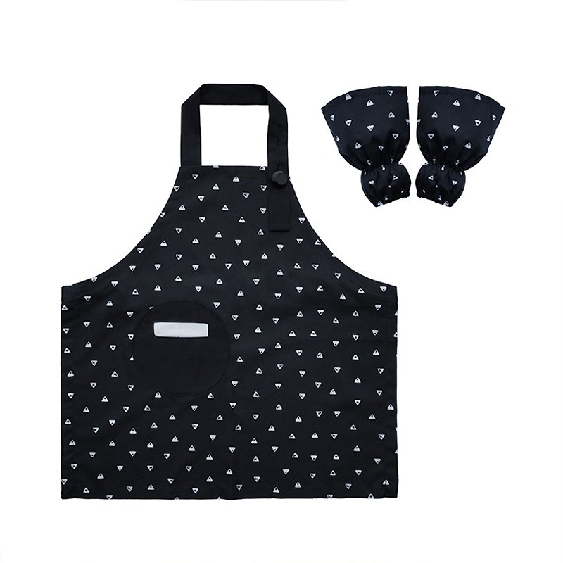 Waterproof kid apron sleeve set, Art Craft, Painting, Gardening, Triangles - อื่นๆ - วัสดุกันนำ้ สีดำ
