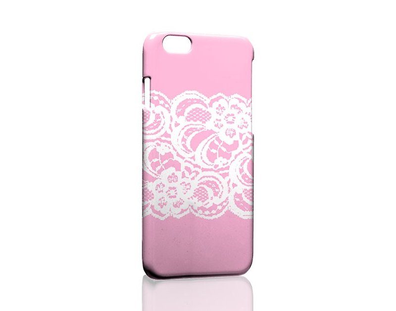 粉紅色白蕾絲訂製 Samsung S5 S6 S7 note4 note5 iPhone 5 5s 6 6s 6 plus 7 7 plus ASUS HTC m9 Sony LG g4 g5 v10 手機殼 手機套 電話殼 phonecase - 手機殼/手機套 - 塑膠 粉紅色