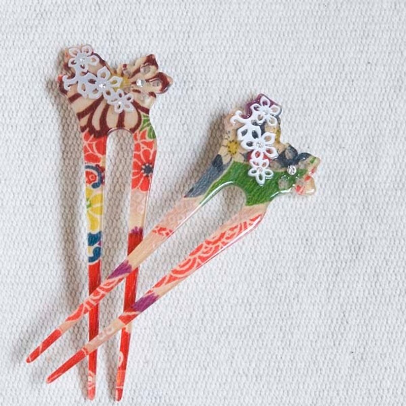[MITHX] Summer Sakura, snail basket empty diamond pattern cloth, hairpin, hairpin-red - เครื่องประดับผม - อะคริลิค สีแดง