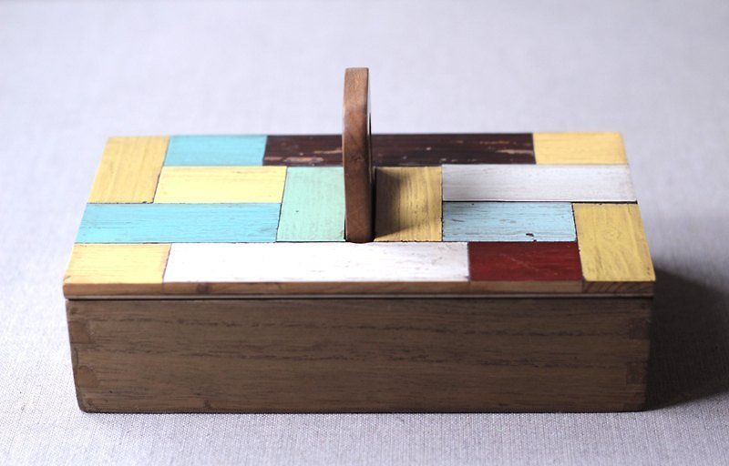 老拼貼▥小木盒 - ของวางตกแต่ง - ไม้ สีนำ้ตาล