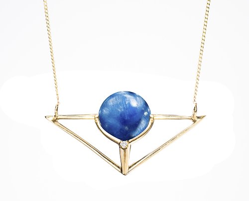 Majade Jewelry Design 14k金藍晶石鎖骨鍊 海藍黃金項鍊 鑽石黃金飾品 藍水晶幾何金項鍊