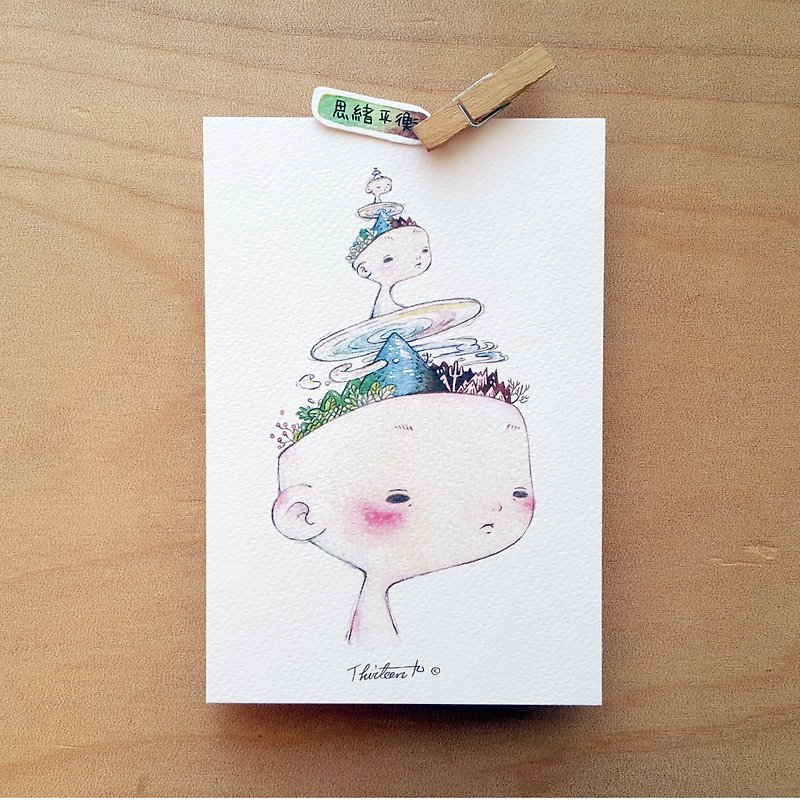 {139}balance thought，illustration postcard - Cards & Postcards - Paper White