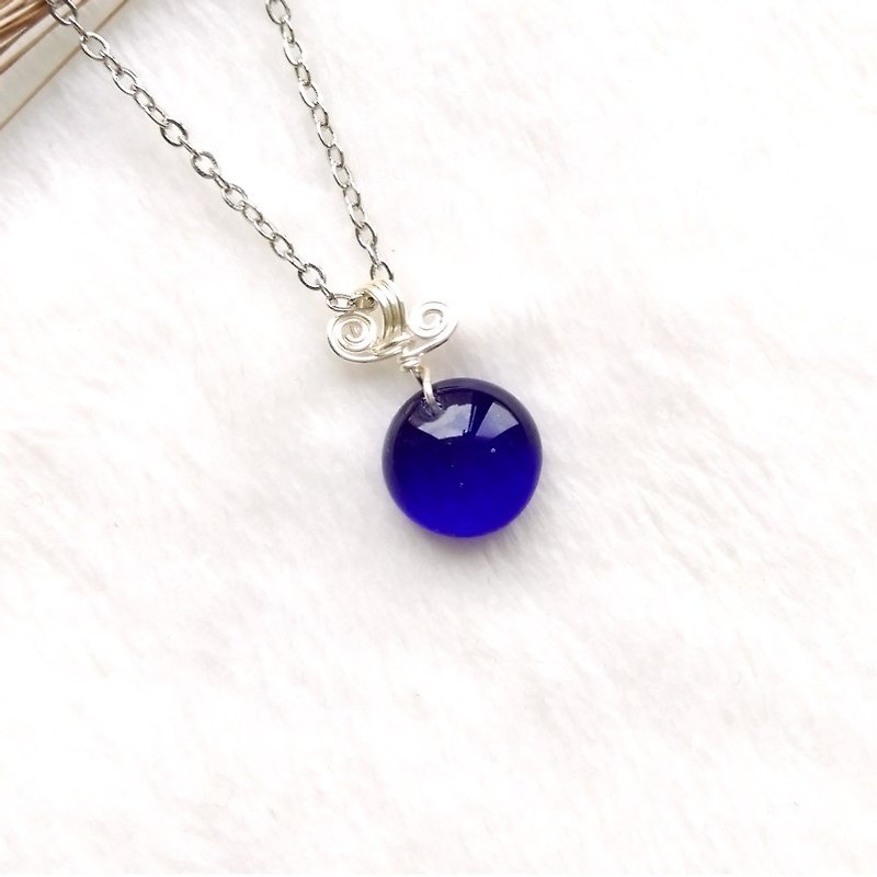 Sweet Candy Candy Glass Necklace - Royal Blue - Necklaces - Glass Blue