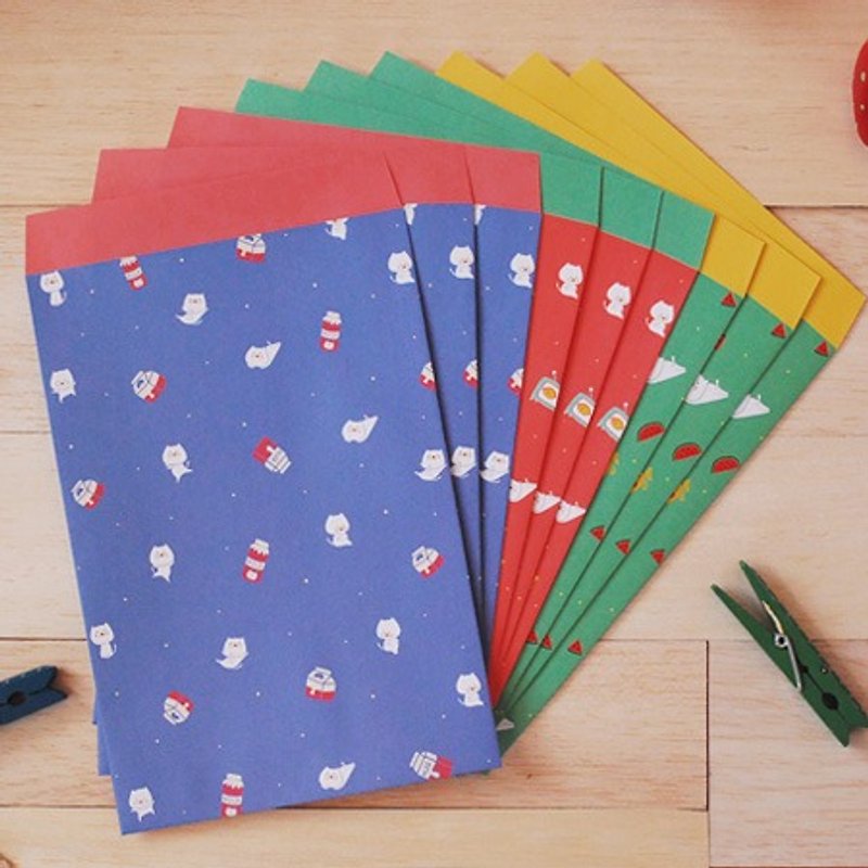 Mori shu's wrapping paper bag - Dumpling Cat's Food Party - Folders & Binders - Paper Multicolor