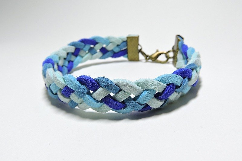 Multi-color hand-woven bracelet (a total of blue, pink, purple and yellow) - สร้อยข้อมือ - วัสดุอื่นๆ หลากหลายสี