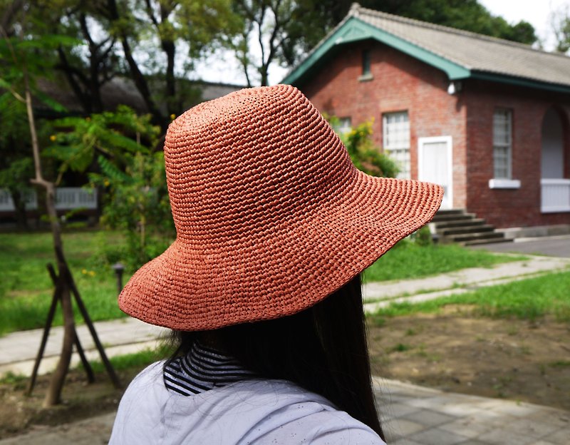 ママの手作りの帽子 - 夏帽子Zhishengオレンジ色/母の日 - 帽子 - 紙 オレンジ