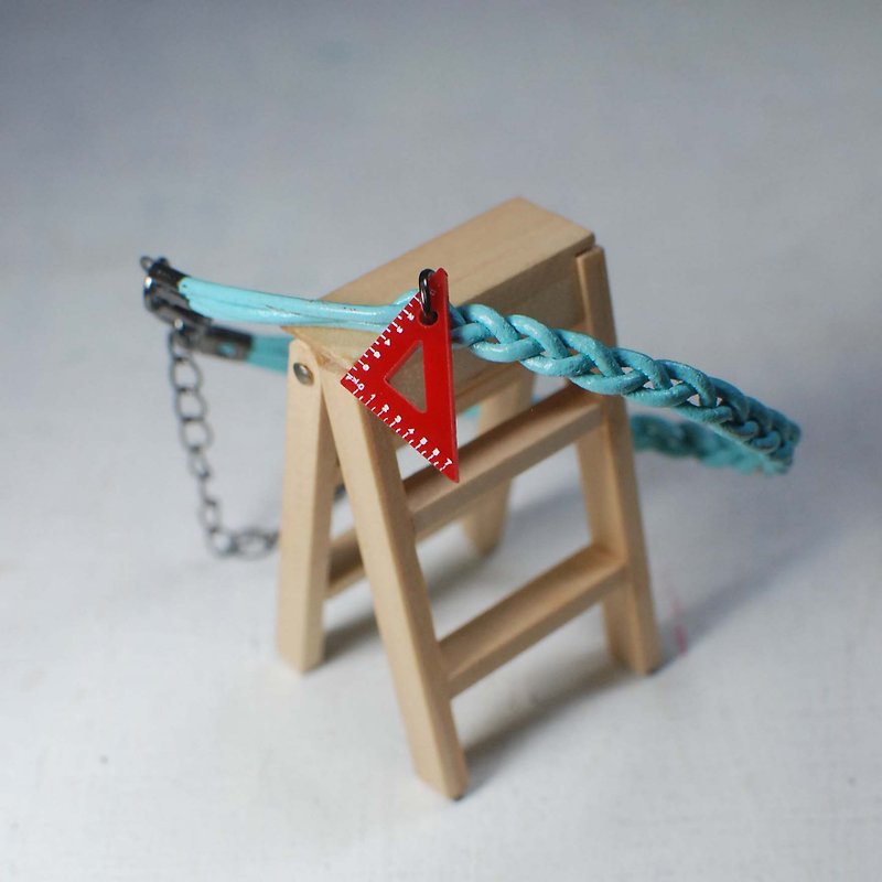 Stationery control red triangle calfskin Bracelet [graduation gift birthday gift] - Bracelets - Acrylic Red