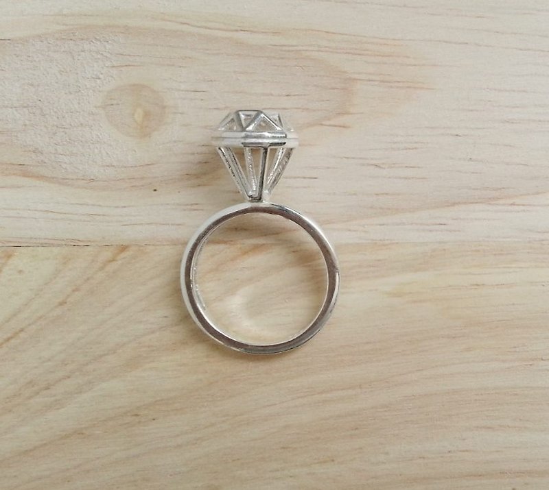 Big diamond ring, Silver - 戒指 - 其他金屬 灰色