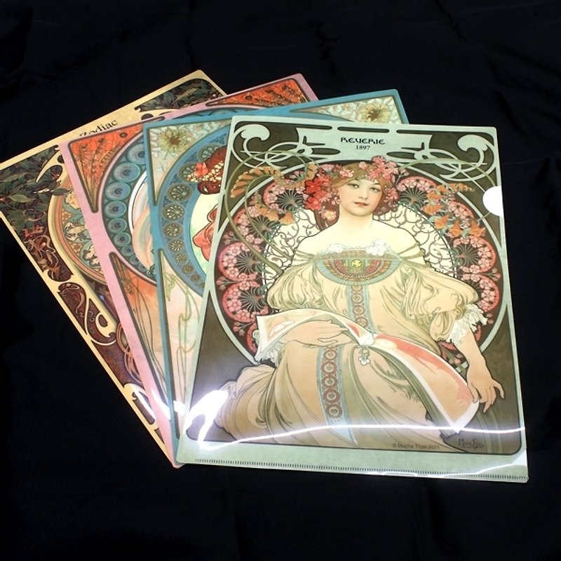 TAISO Art Master Mucha - Art Nouveau Folder Set - แฟ้ม - พลาสติก หลากหลายสี
