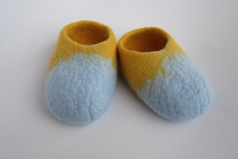 製造miniyueウールは、赤ちゃんの靴（+黄色川の土手の夕焼けの空）出産の儀式手台湾を感じました - キッズシューズ - ウール 多色