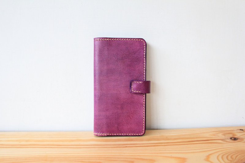 ▎Shekinah ▎ handmade leather - clamshell phone holster (i6 plus) - Folders & Binders - Genuine Leather Purple