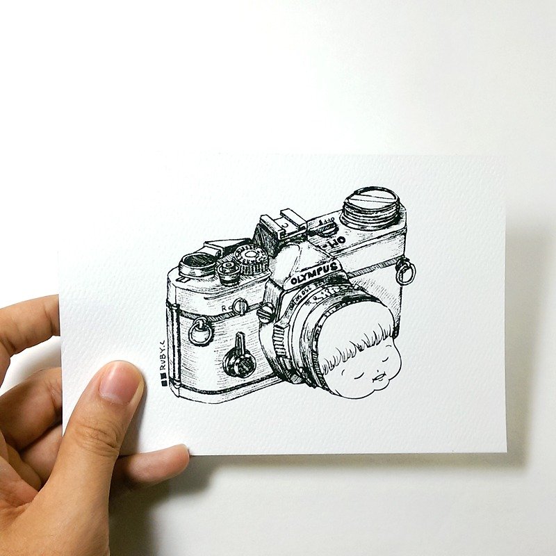 Postcard ★ Little Fat Mui (Camera) - Cards & Postcards - Paper White