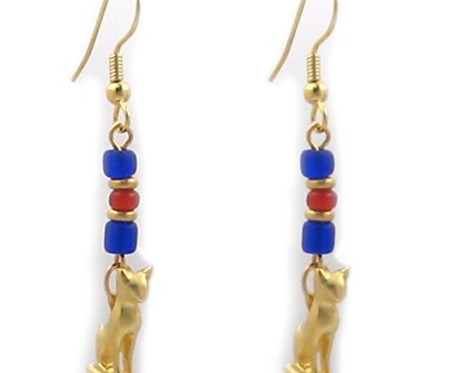 egyptian cat earrings