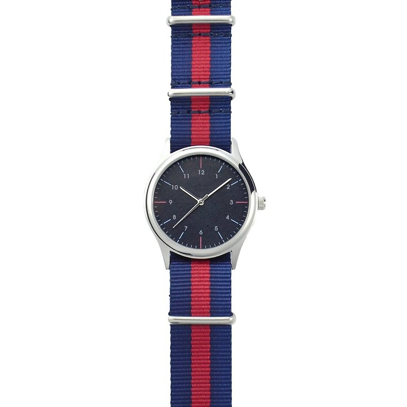 Simple watch (color stripe) color nylon belt - men and women combined - Free transport - Women's Watches - Other Metals Black