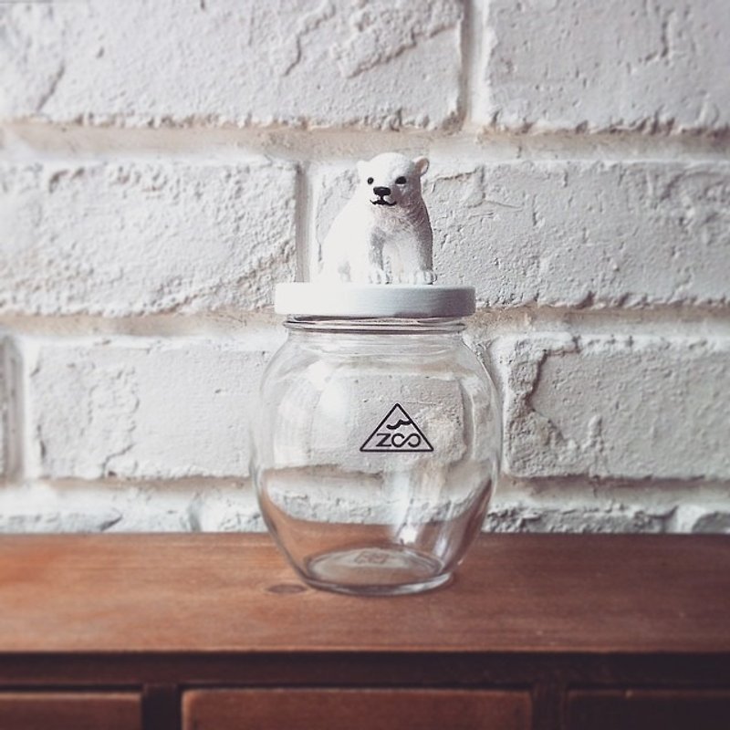 / Zoo / small polar bear storage jars (excluding shoot props) - Storage - Glass White