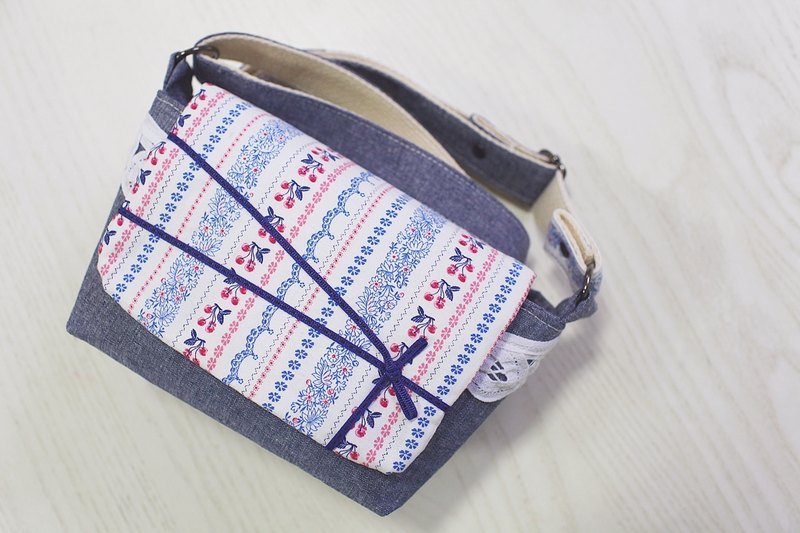 AL handmade fresh decorative pattern camera bag - for class monocular (GF, NEX, EPL), a machine of a mirror - กระเป๋ากล้อง - วัสดุอื่นๆ สีน้ำเงิน