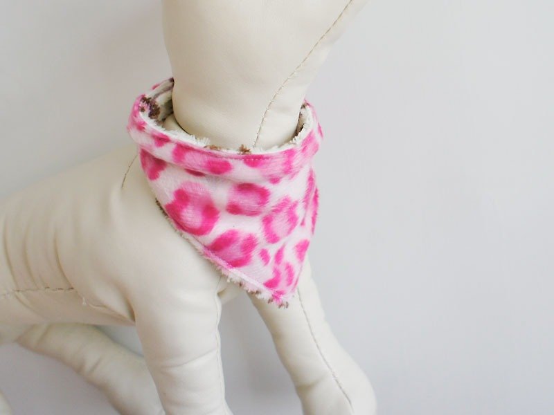 Handmade limited edition. Two-sided woolen scarves pet accessories - Collars & Leashes - Other Materials Pink