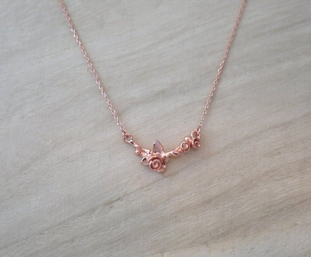 rose gold branch necklace