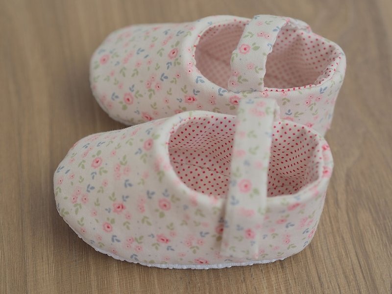 Nordic pale pink floral baby shoes (large baby) - Baby Shoes - Other Materials Pink